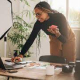 Woman working hard at her own business